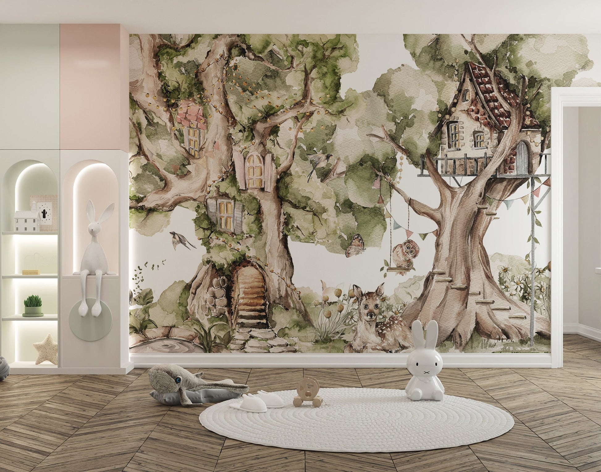 Woodland Treehouse Wall Mural - Wallanza