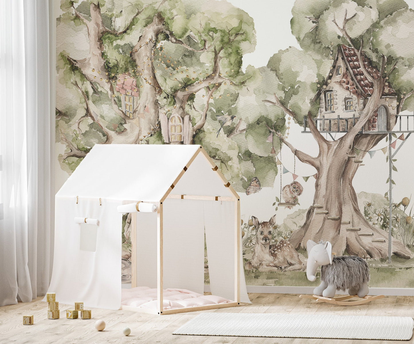Woodland Treehouse Wall Mural - Wallanza