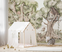 Woodland Treehouse Wall Mural - Wallanza