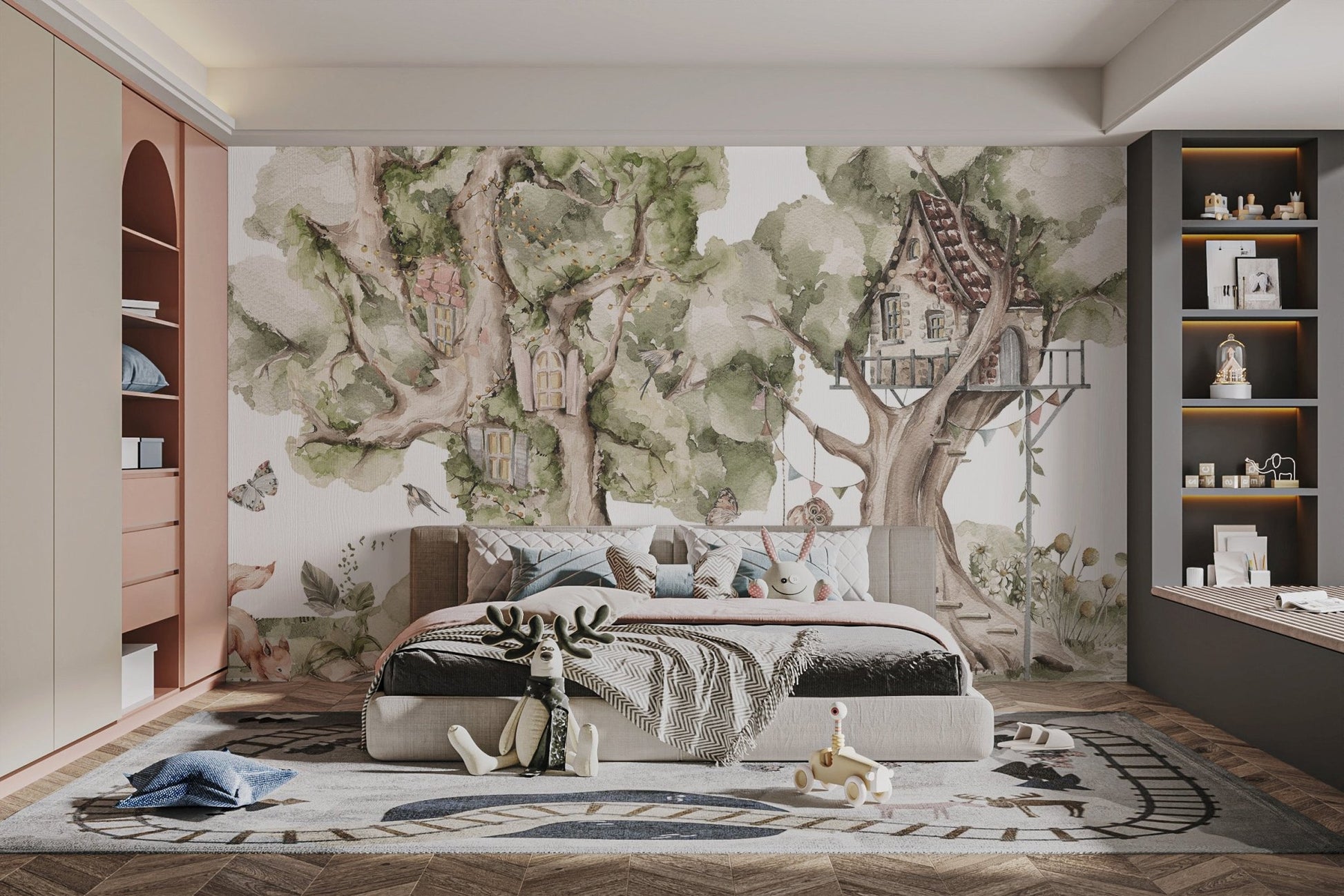Woodland Treehouse Wall Mural - Wallanza