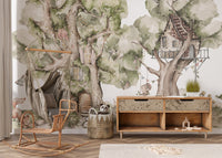 Woodland Treehouse Wall Mural - Wallanza