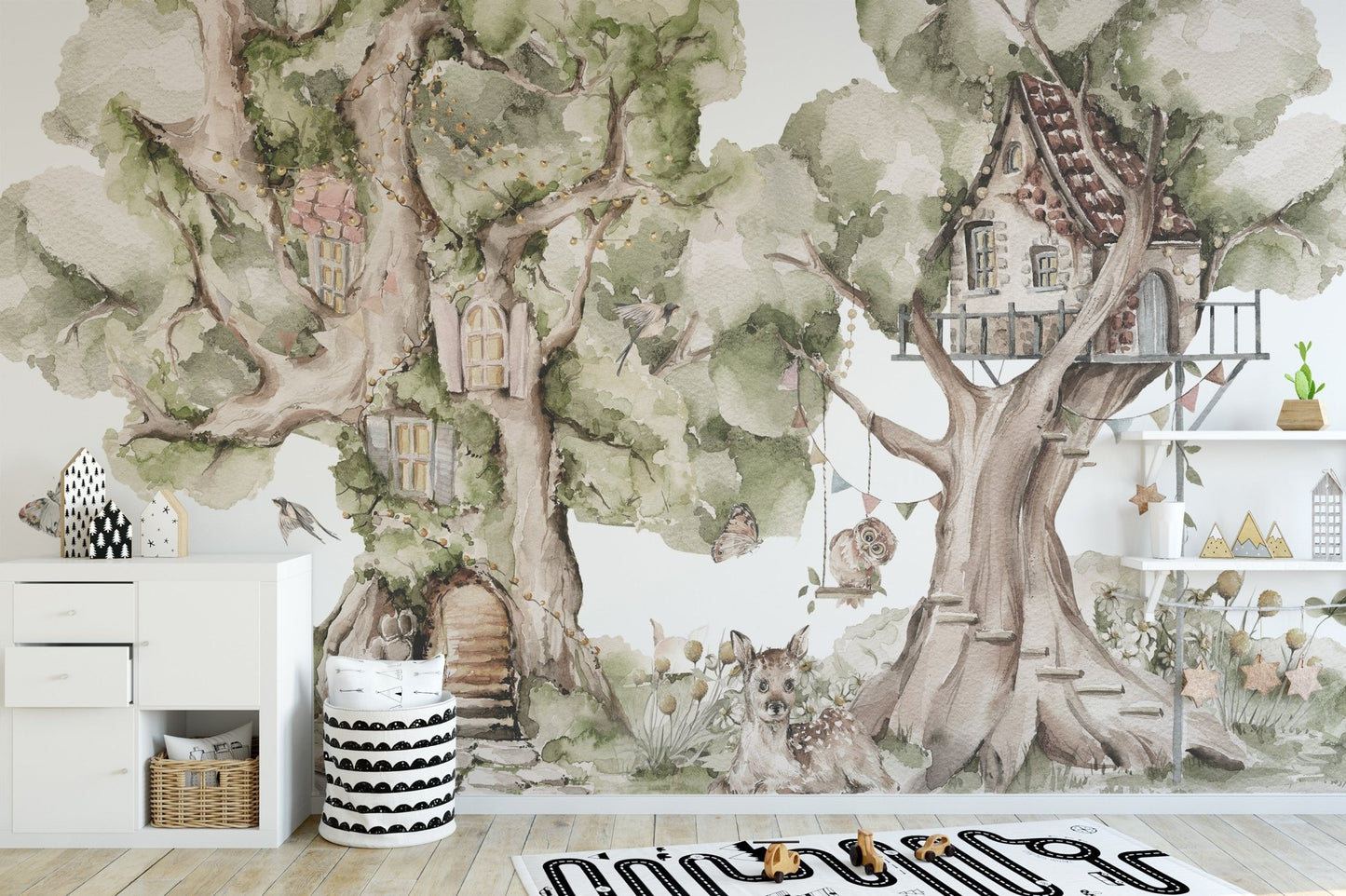 Woodland Treehouse Wall Mural - Wallanza