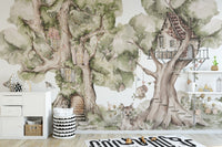 Woodland Treehouse Wall Mural - Wallanza