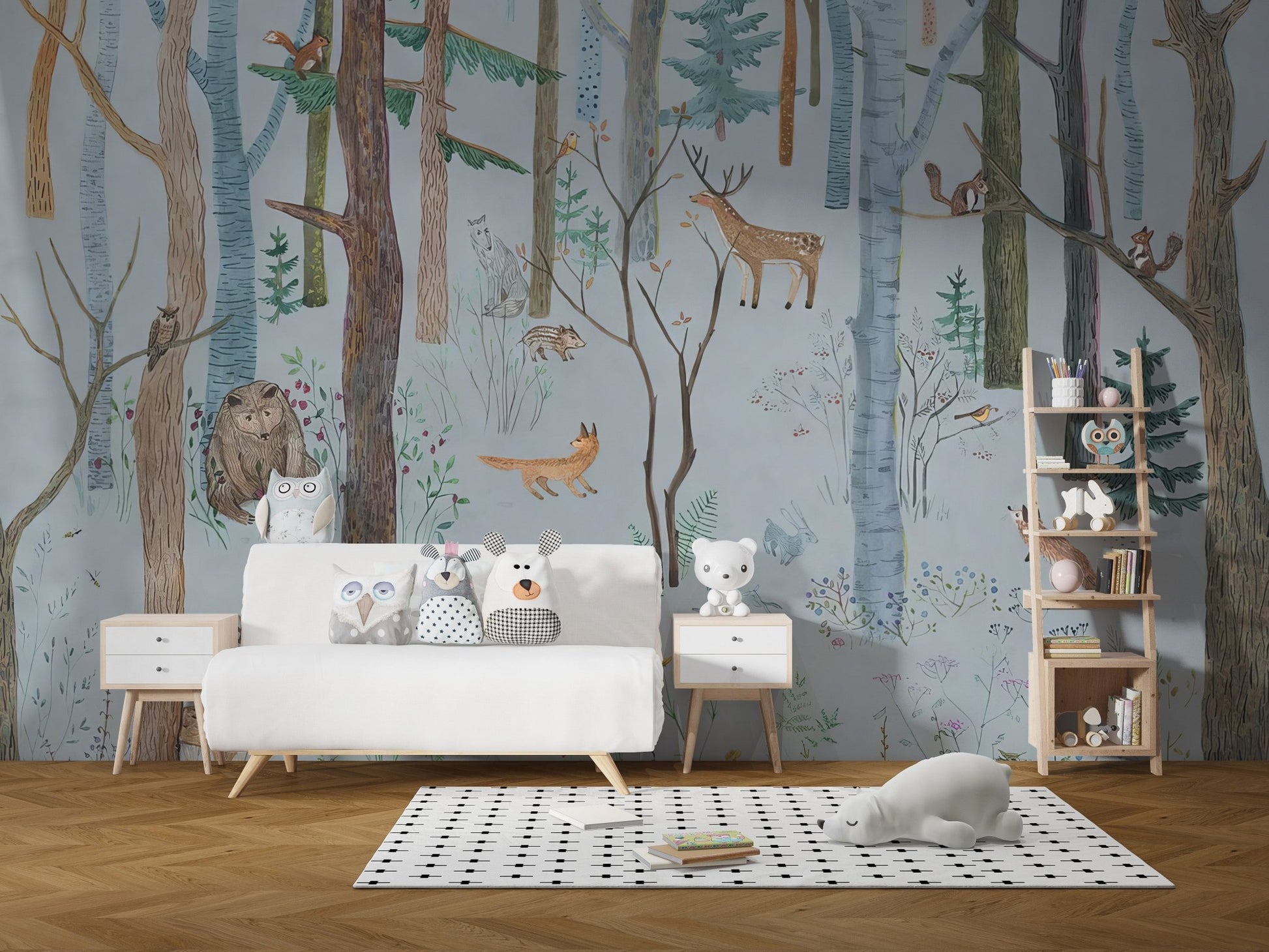Woodland Wildlife Wallpaper Mural - Wallanza