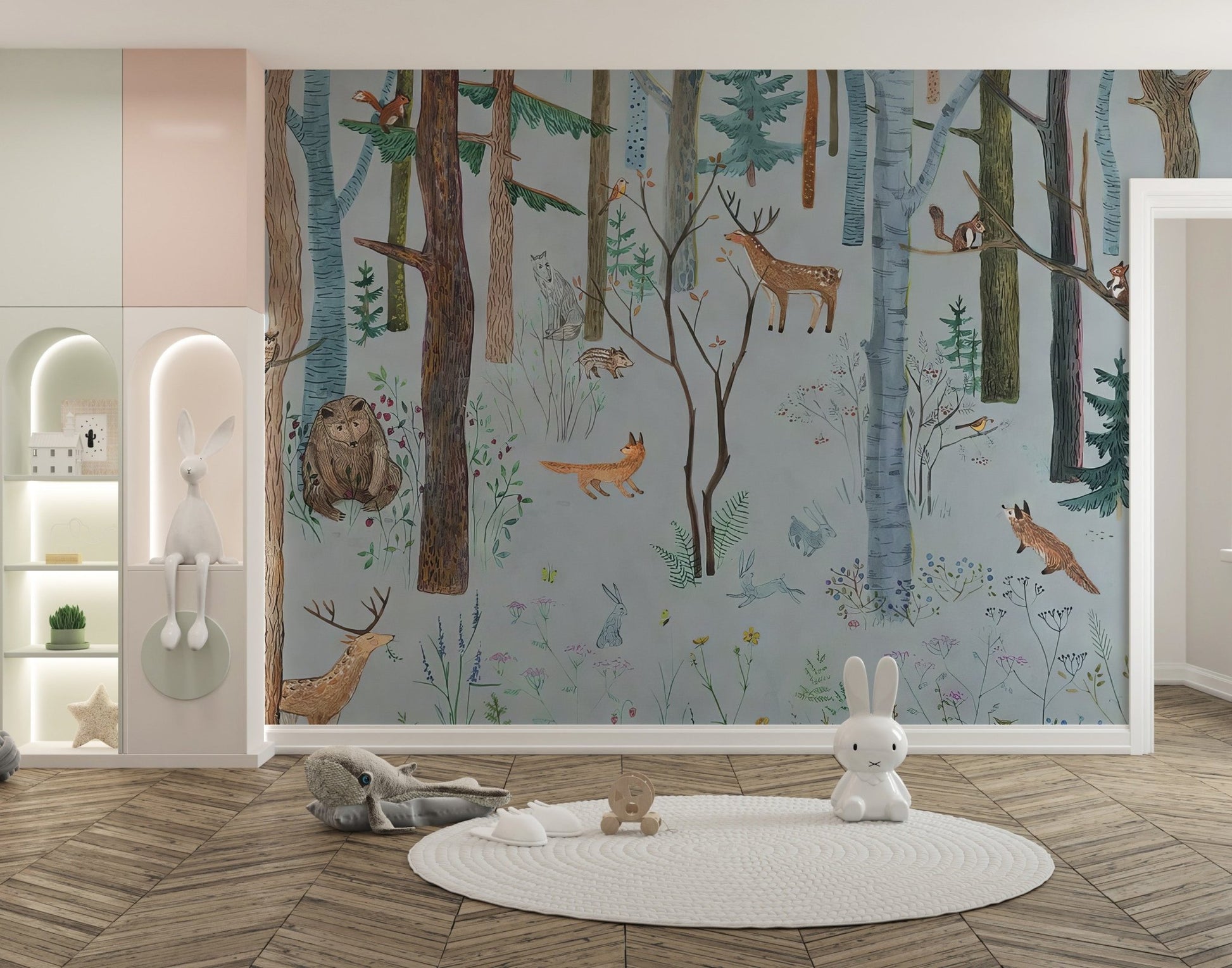 Woodland Wildlife Wallpaper Mural - Wallanza