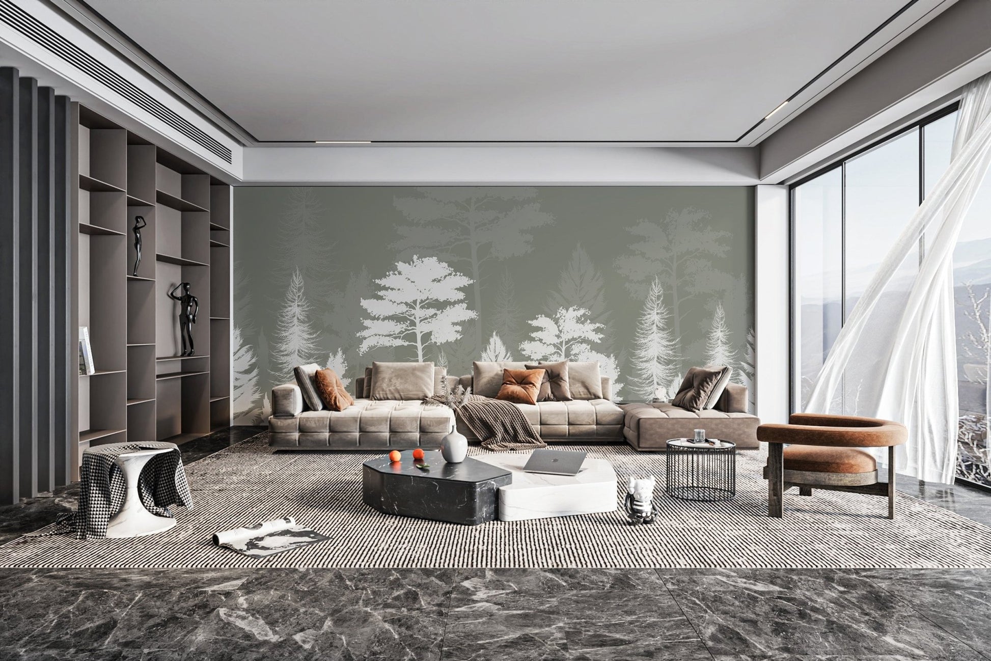 Woods Shadow Wallpaper Mural - Wallanza