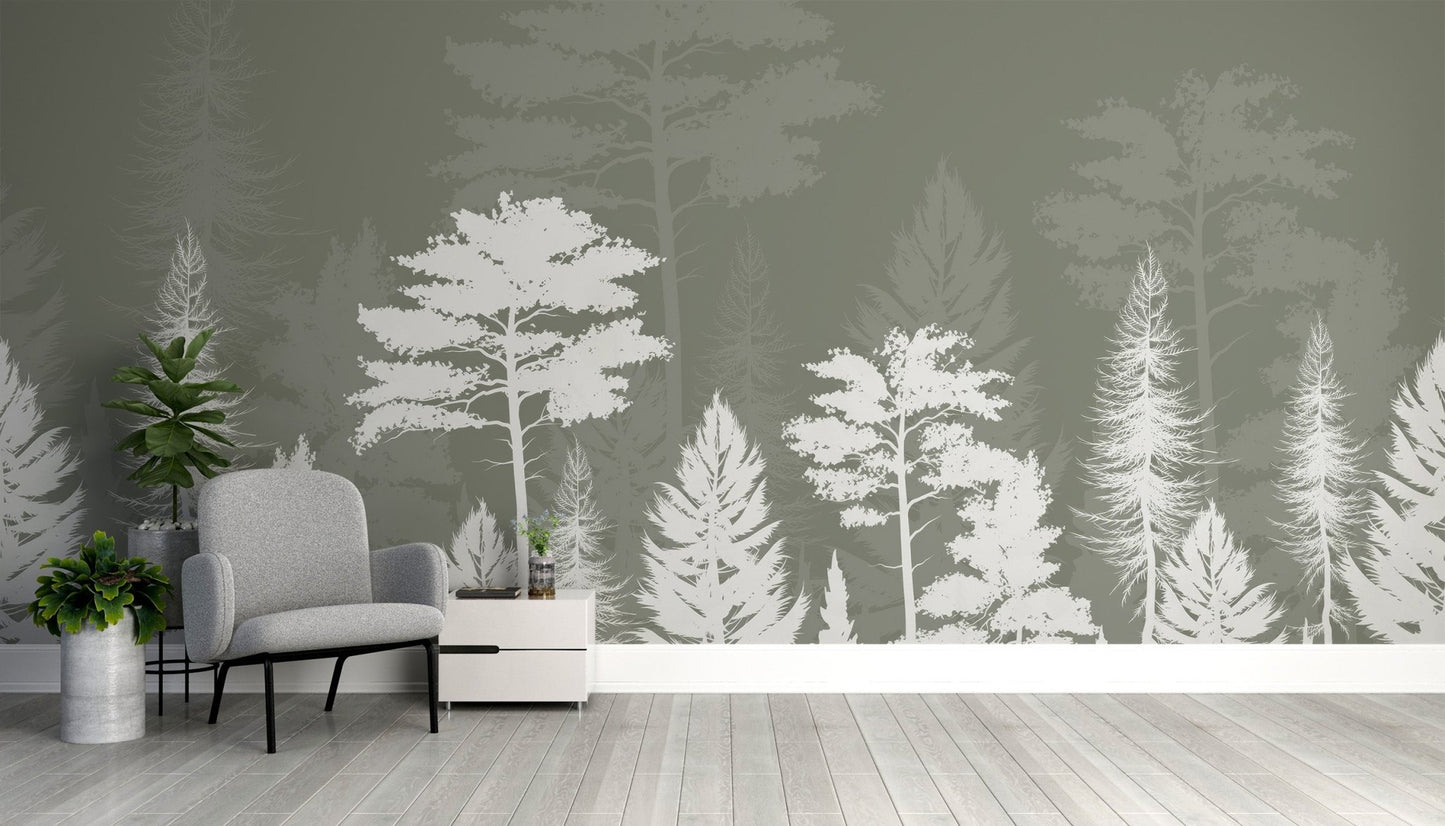 Woods Shadow Wallpaper Mural - Wallanza
