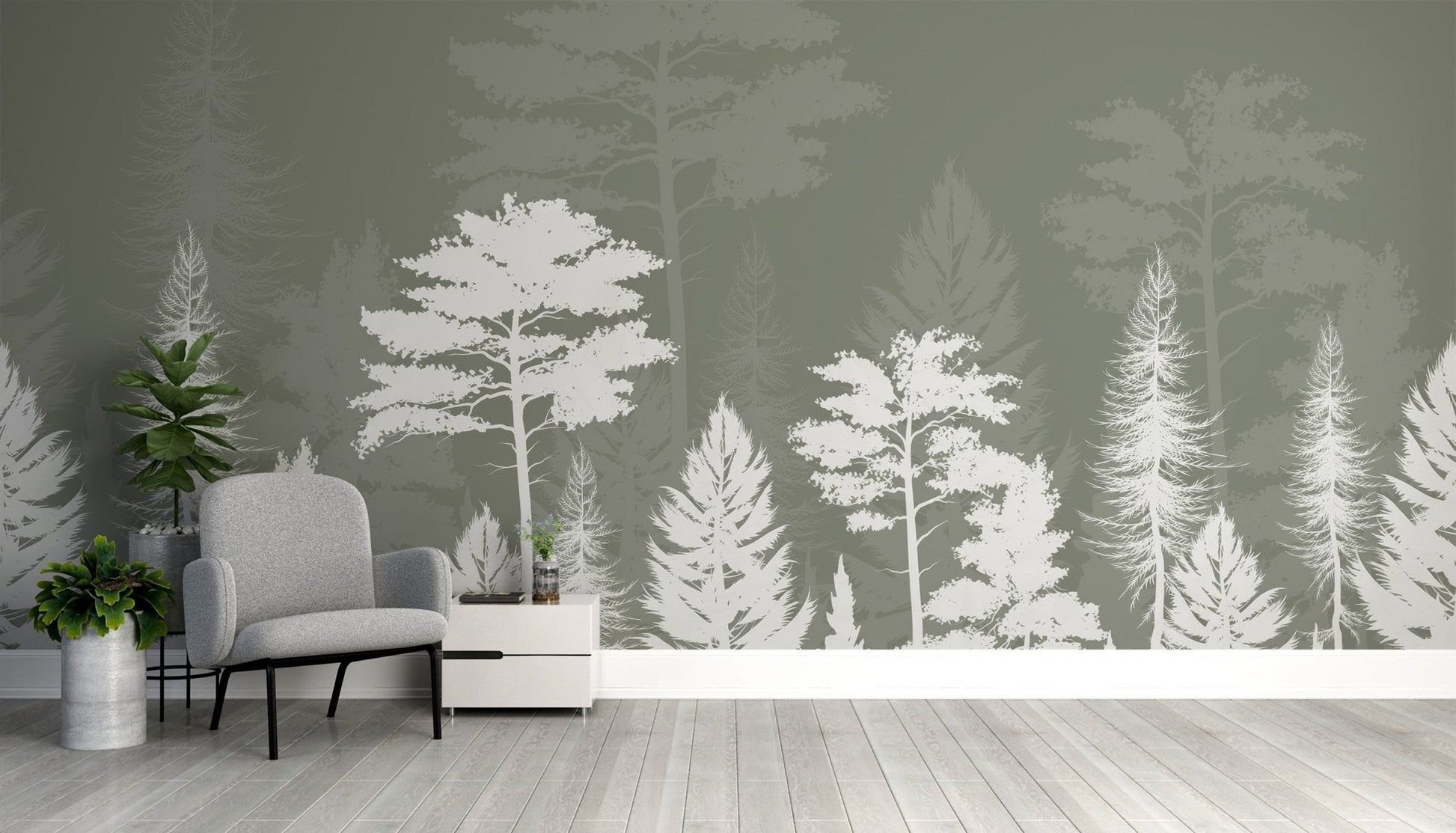 Woods Shadow Wallpaper Mural - Wallanza