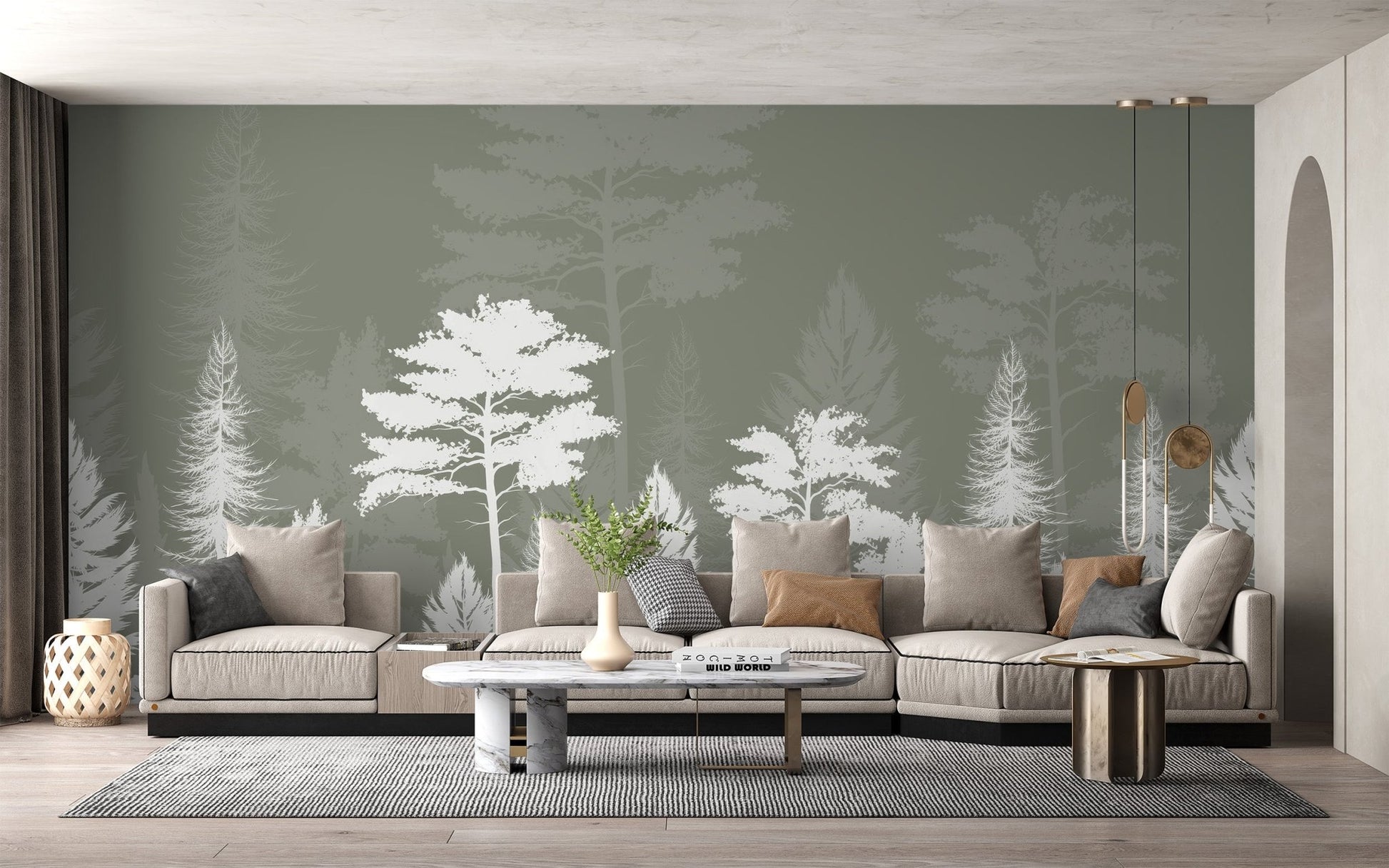 Woods Shadow Wallpaper Mural - Wallanza