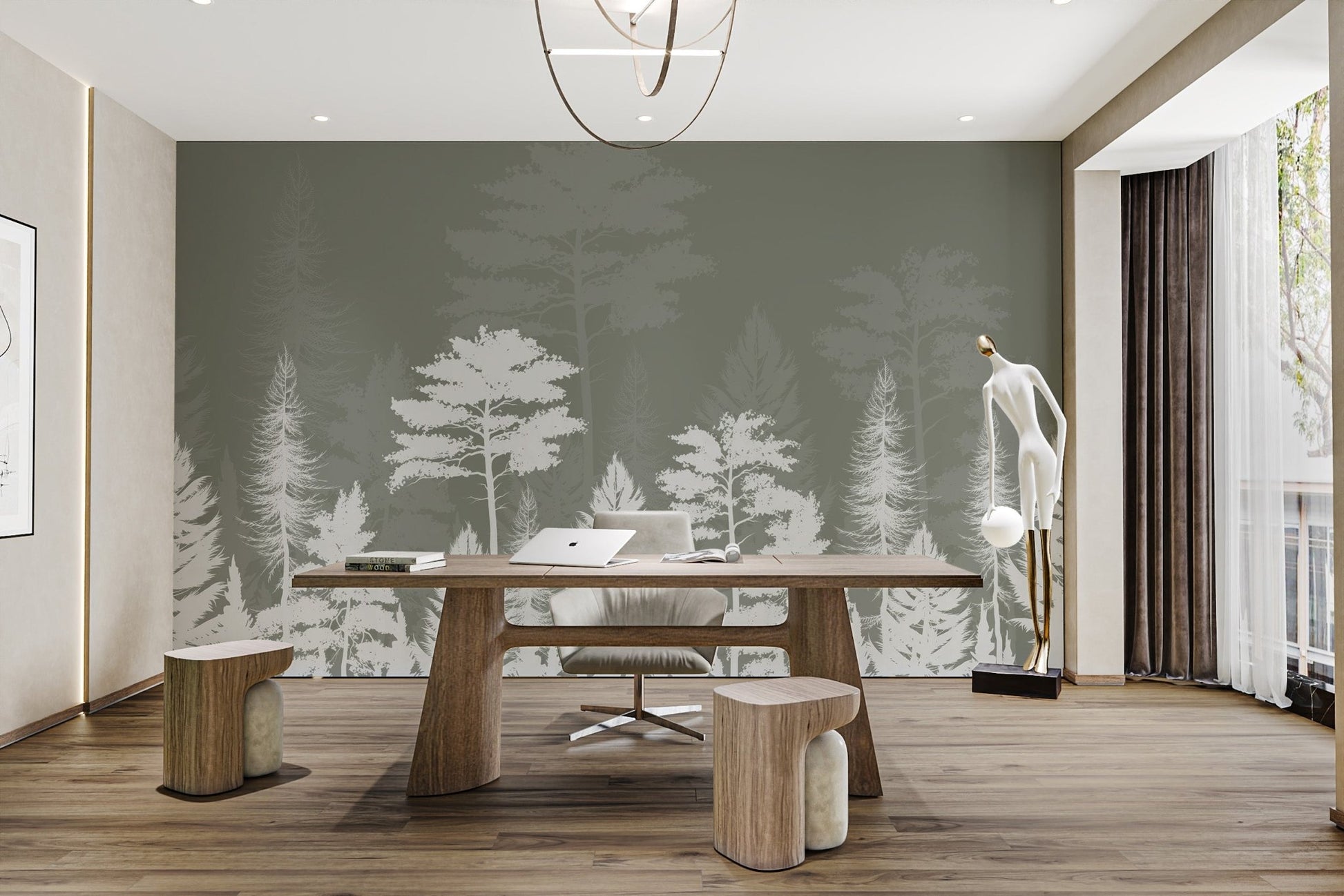Woods Shadow Wallpaper Mural - Wallanza