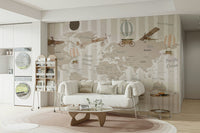 World Explorers Map Wall Mural - Wallanza