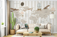 World Explorers Map Wall Mural - Wallanza