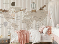 World Explorers Map Wall Mural - Wallanza