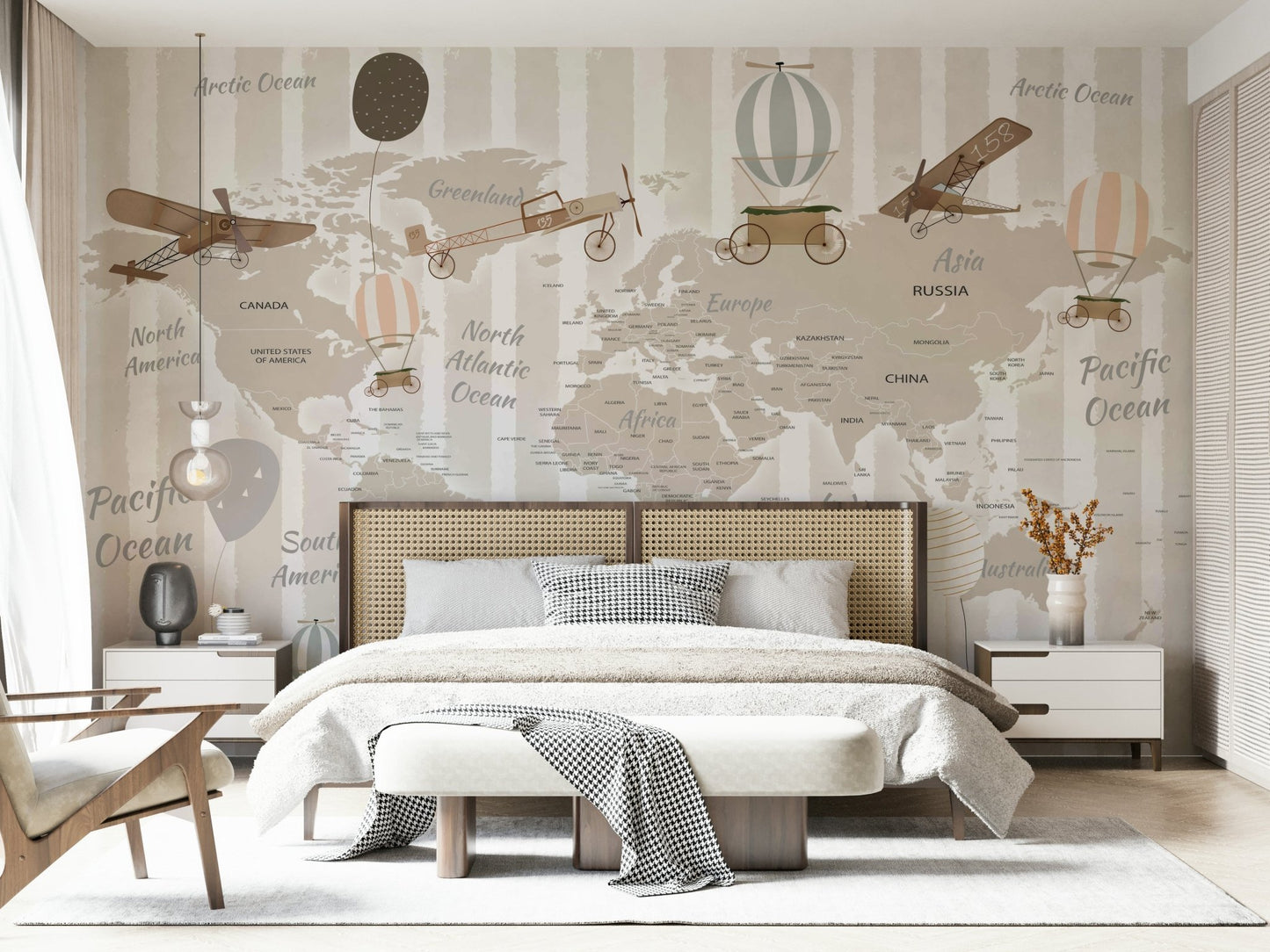 World Explorers Map Wall Mural - Wallanza