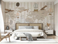 World Explorers Map Wall Mural - Wallanza
