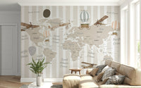 World Explorers Map Wall Mural - Wallanza