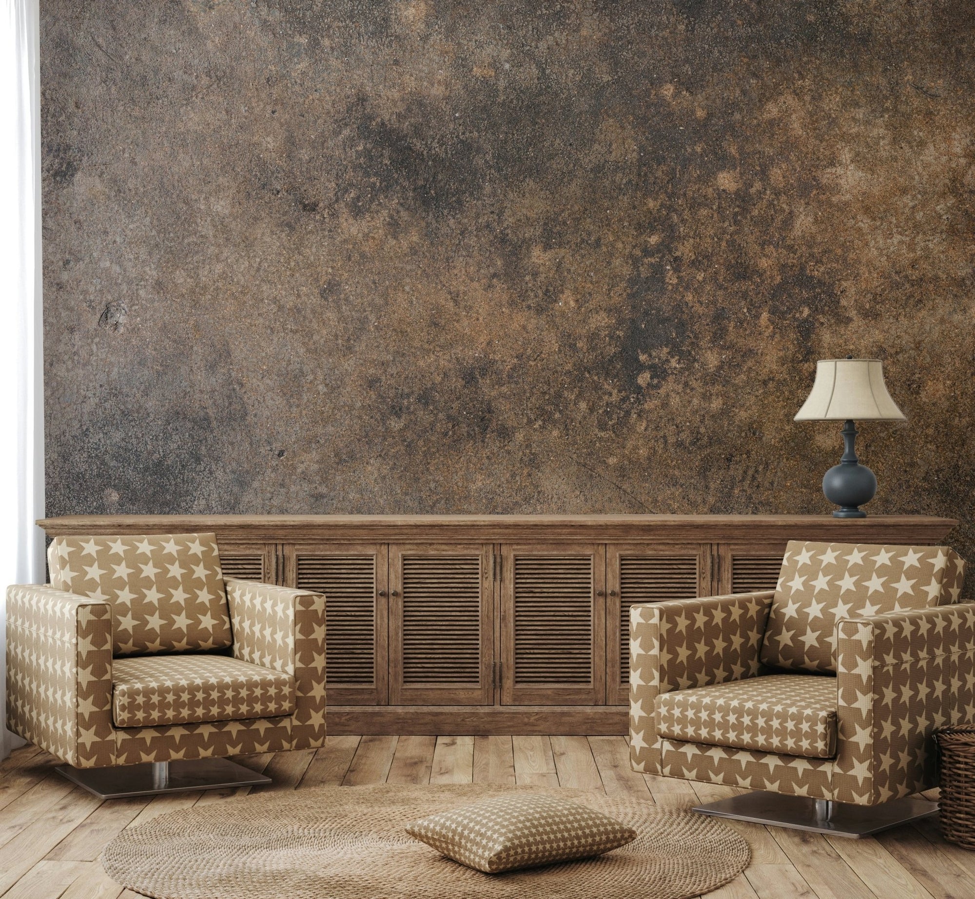 Living room texture brown accent wall mural